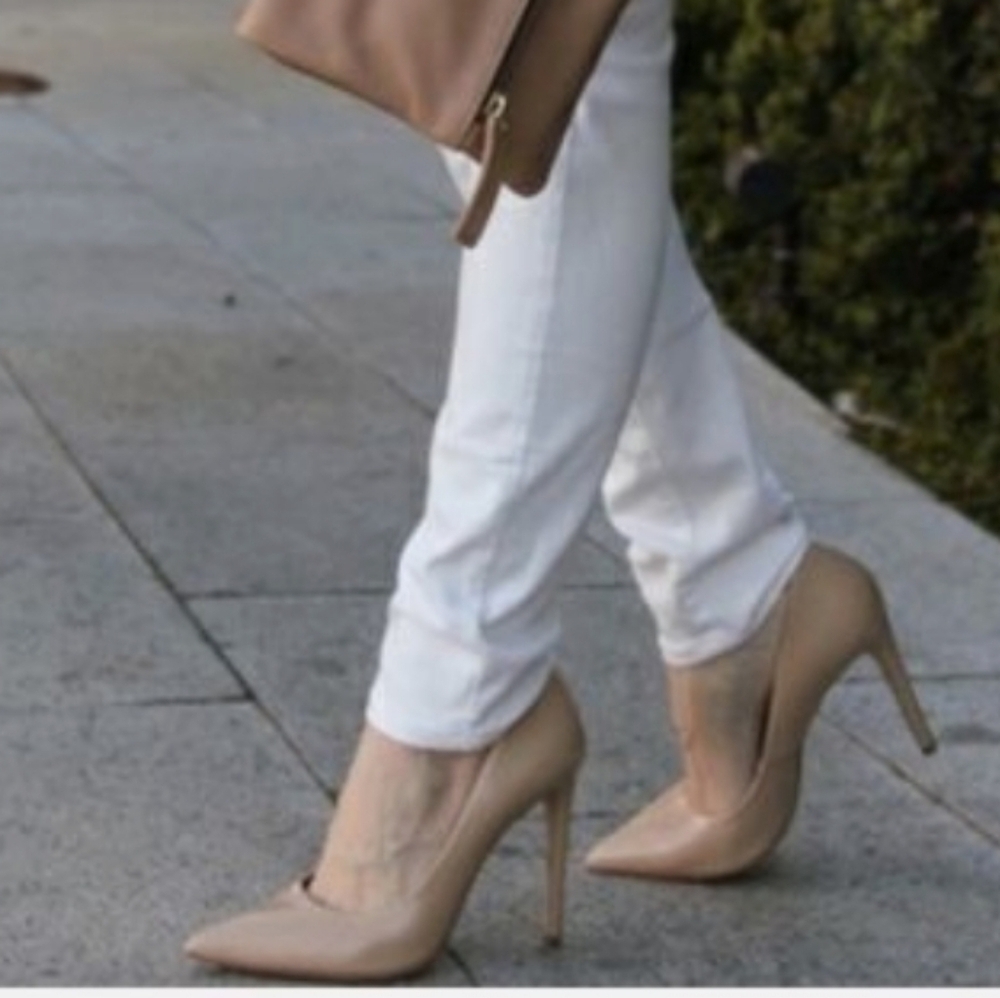 Steve Madden Klory Nude Patent Pointed Toe Stiletto Pump Heels Size 9.5 - Picture 10 of 10